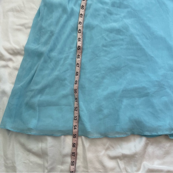 WHBM Genius Chiffon Convertible Caspian Gown SZ 4 Blue Maxi Dress - Picture 12 of 16